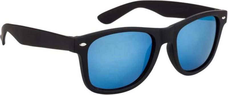 UV Protection, Mirrored Wayfarer Sunglasses (53)  (For Men & Women, Blue)