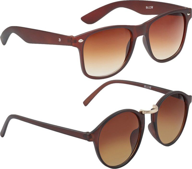 UV Protection Wayfarer, Round, Retro Square Sunglasses (Free Size)  (For Men & Women, Brown)