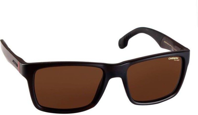 Polarized Retro Square Sunglasses (55)  (For Men & Women, Brown)