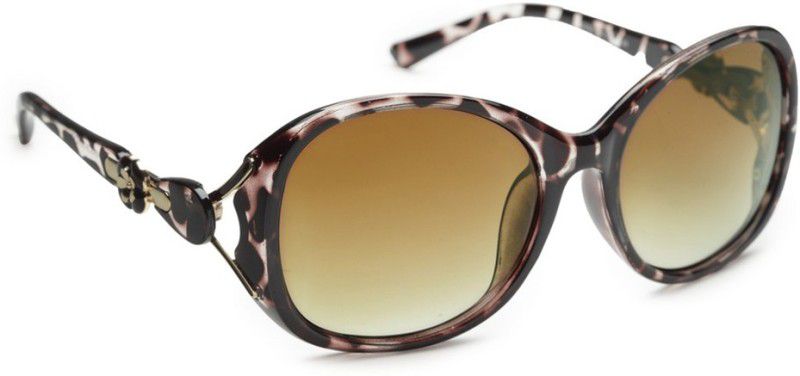 UV Protection Butterfly Sunglasses (61)  (For Women, Brown)