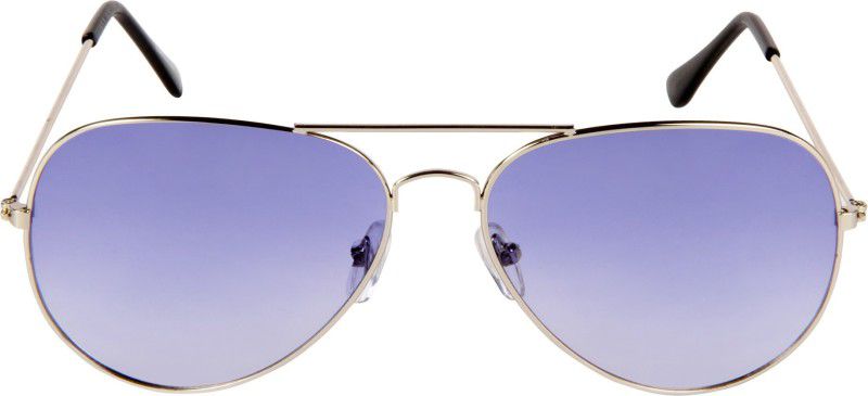 UV Protection, Riding Glasses Aviator Sunglasses (57)  (For Men, Blue, Silver)
