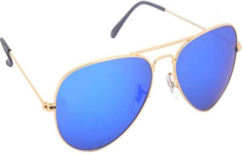 Mirrored, UV Protection Aviator Sunglasses (Free Size)  (For Boys & Girls, Blue)