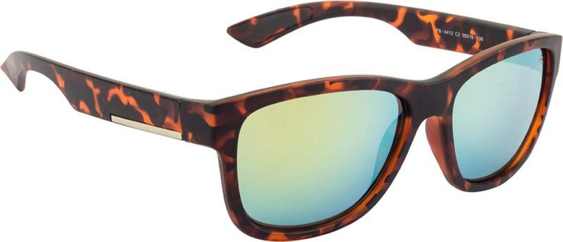 Mirrored Wayfarer Sunglasses (53)  (For Men & Women, Green)