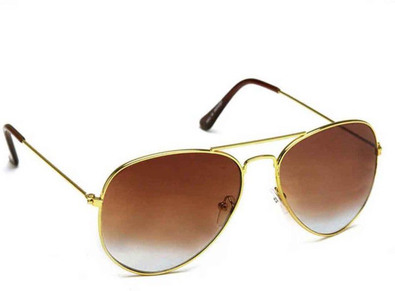 UV Protection Round, Aviator Sunglasses (Free Size)  (For Men & Women, Black, Brown)
