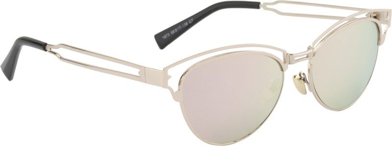 Mirrored Cat-eye Sunglasses (58)  (For Women, Blue, Pink)