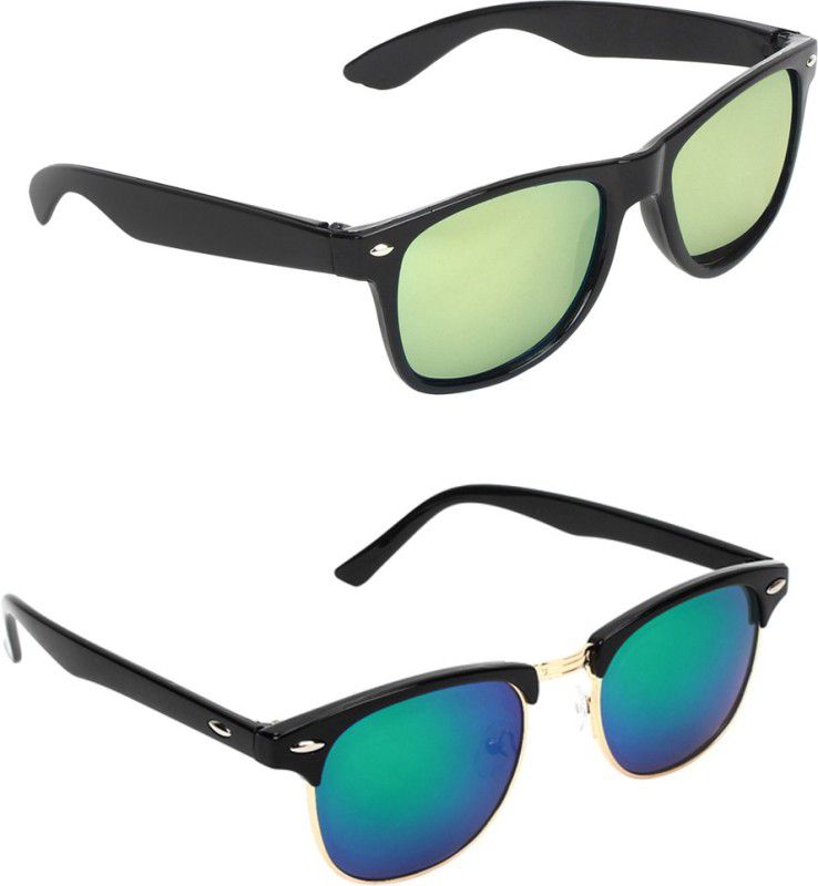 Mirrored, UV Protection Wayfarer, Clubmaster Sunglasses (Free Size)  (For Men & Women, Multicolor, Multicolor)