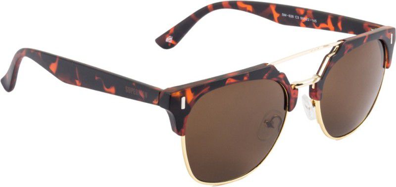 UV Protection Clubmaster Sunglasses (53)  (For Men & Women, Brown)
