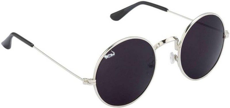 Mirrored Round Sunglasses (53)  (For Men & Women, Black)