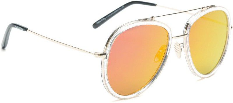 Mirrored Aviator Sunglasses  (For Women, Grey, Pink)
