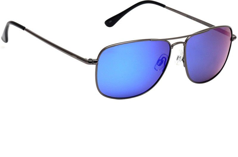 Gradient, Polarized, UV Protection, Mirrored Rectangular Sunglasses (Free Size)  (For Men & Women, Blue)