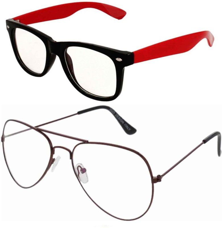 UV Protection Aviator, Wayfarer Sunglasses (Free Size)  (For Men & Women, Clear, Clear)