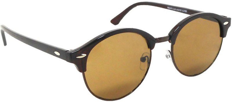 UV Protection Round Sunglasses (53)  (For Men & Women, Brown)