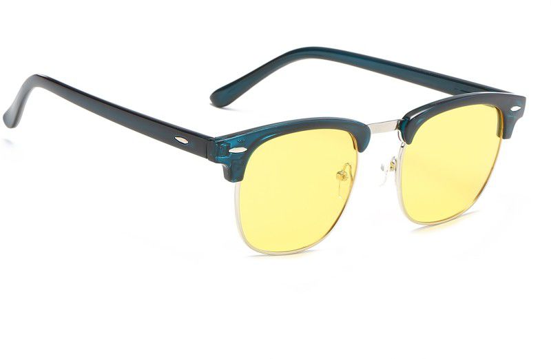 UV Protection Wayfarer, Clubmaster Sunglasses (52)  (For Men & Women, Yellow)