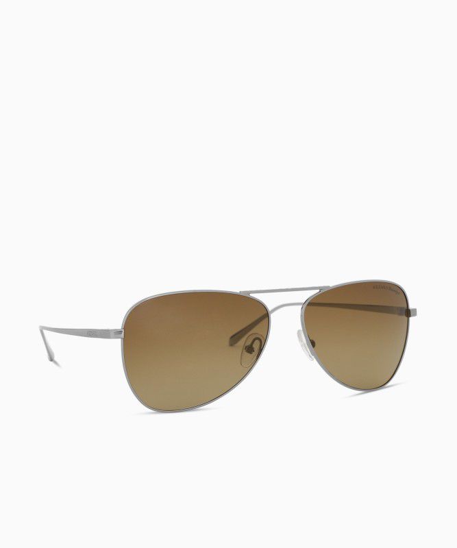 Polarized Aviator Sunglasses (60)  (For Men, Brown)