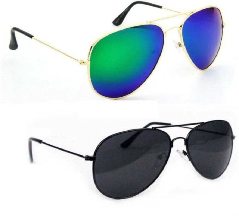 Gradient Aviator Sunglasses (Free Size)  (For Boys, Blue, Black)