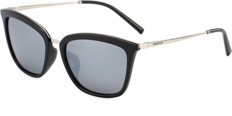 Polarized, Mirrored, UV Protection Cat-eye Sunglasses (48)  (For Women, Grey)
