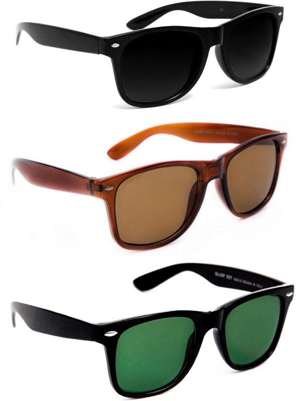 UV Protection Wayfarer Sunglasses (Free Size)  (For Men & Women, Black, Brown, Green)