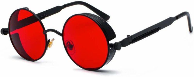 UV Protection Round Sunglasses (Free Size)  (For Men & Women, Red)