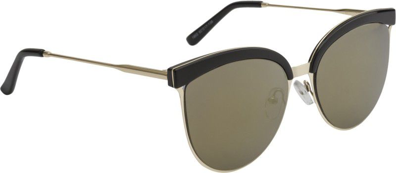 Mirrored Clubmaster Sunglasses (60)  (For Women, Grey, Golden)