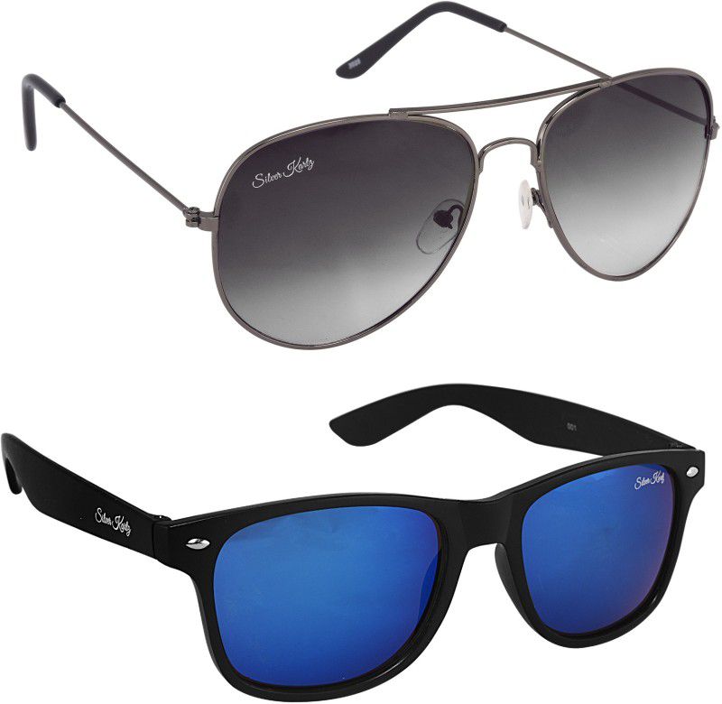 UV Protection Wayfarer, Aviator Sunglasses (88)  (For Men & Women, Black, Blue)