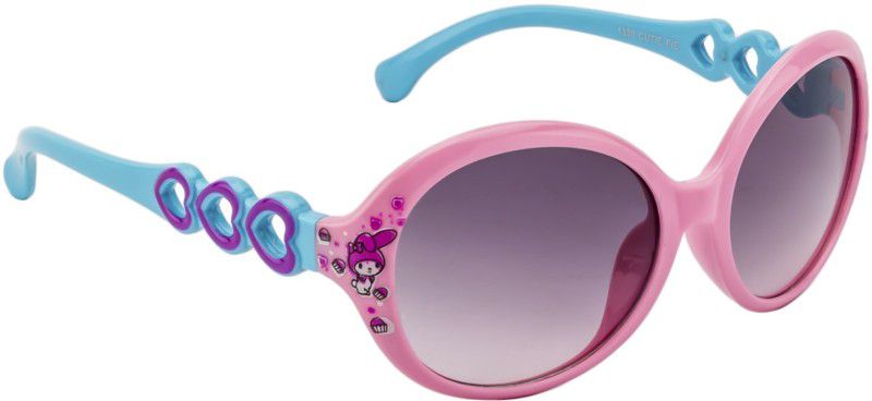 UV Protection Oval Sunglasses (Free Size)  (For Boys & Girls, Violet)