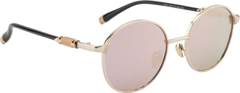 Mirrored Round Sunglasses (58)  (For Men & Women, Grey, Pink)