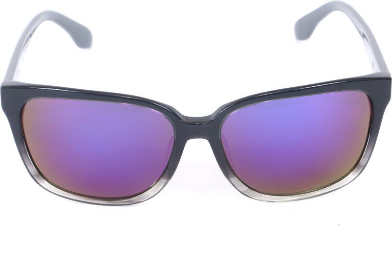 Mirrored Retro Square Sunglasses (59)  (For Men & Women, Blue)