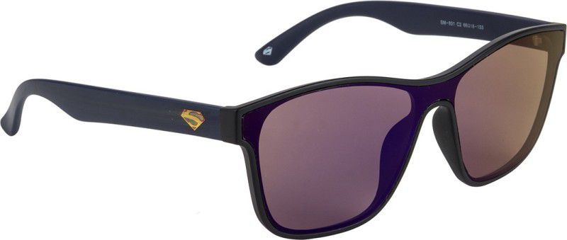 Mirrored, UV Protection Wayfarer Sunglasses (66)  (For Men & Women, Blue)