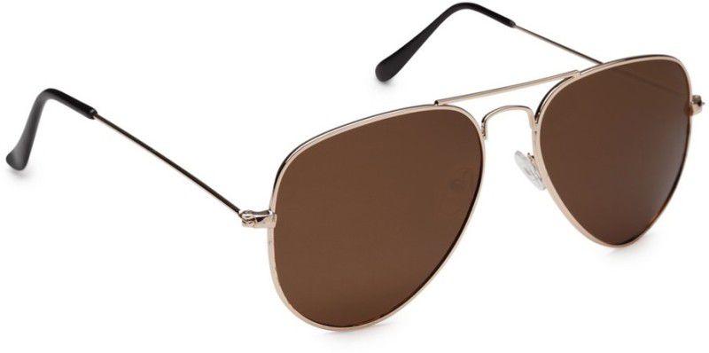 Polarized Aviator Sunglasses (61)  (For Men & Women, Brown)