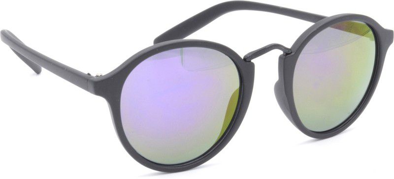 UV Protection, Mirrored Round Sunglasses (Free Size)  (For Men & Women, Blue, Grey)