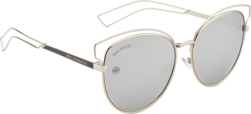 Mirrored Cat-eye Sunglasses (53)  (For Women, Grey, Silver)