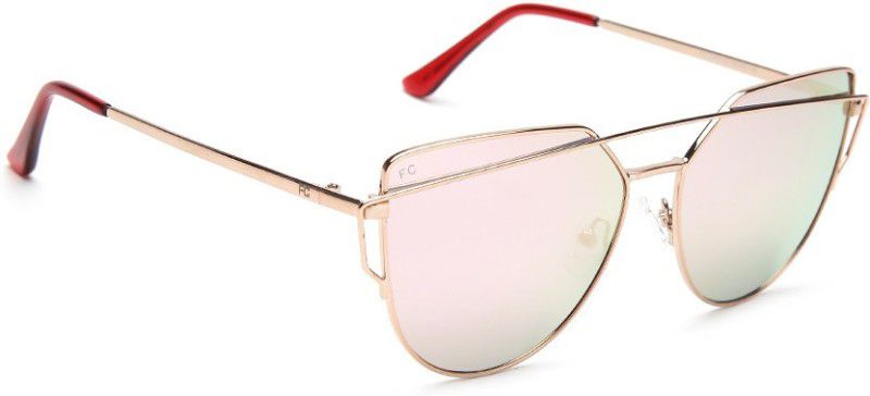 Mirrored Cat-eye Sunglasses (Free Size)  (For Women, Green, Pink)