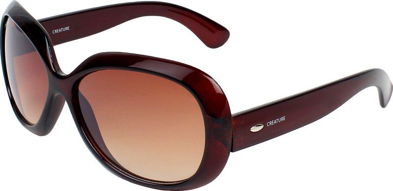 UV Protection Oval Sunglasses (50)  (For Men & Women, Brown)