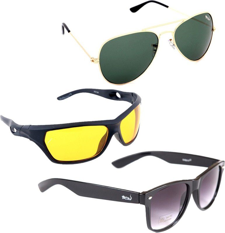 Gradient Aviator, Sports, Wayfarer Sunglasses (53)  (For Men, Multicolor)