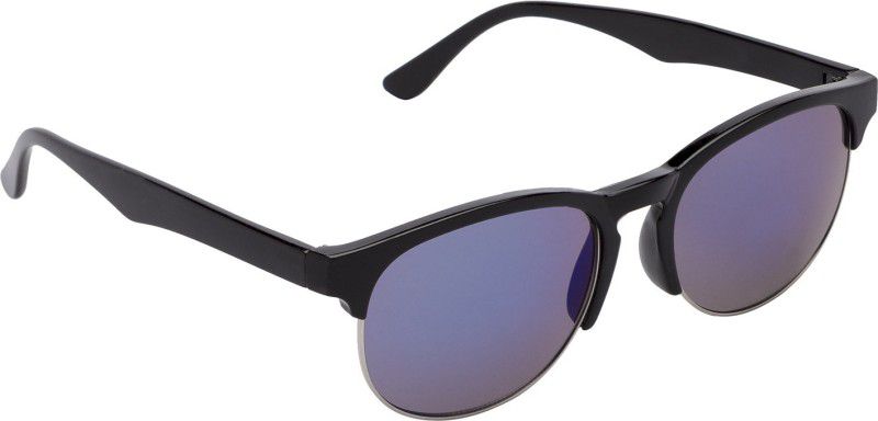 UV Protection, Mirrored Round Sunglasses (54)  (For Men & Women, Blue)