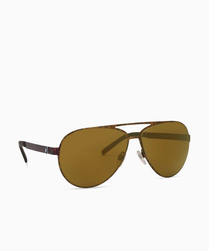 Mirrored Aviator Sunglasses (62)  (For Men, Golden)