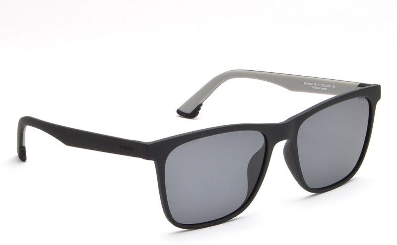 Polarized Rectangular Sunglasses (55)  (For Men, Grey)
