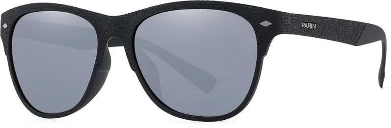 Polarized, Mirrored, UV Protection Wayfarer Sunglasses (55)  (For Men & Women, Grey)
