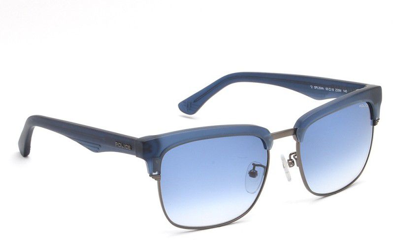 Gradient Rectangular Sunglasses (55)  (For Men, Blue)