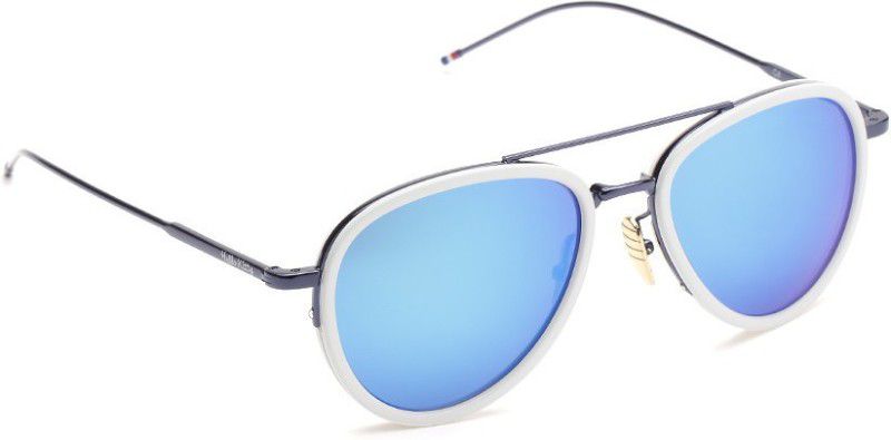 Mirrored Aviator Sunglasses (56)  (For Women, Brown, Blue)