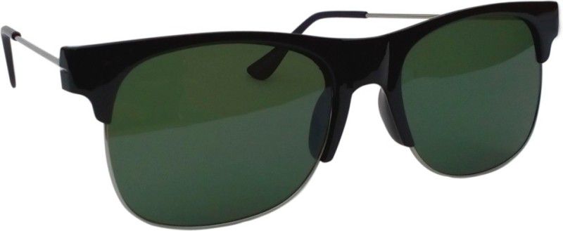 Polarized Retro Square Sunglasses (Free Size)  (For Boys, Green)