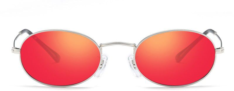 Mirrored Round Sunglasses (Free Size)  (For Men & Women, Orange)