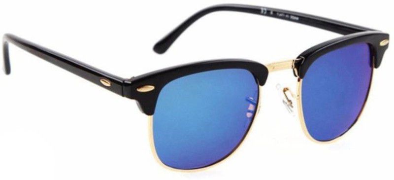 UV Protection Clubmaster Sunglasses (Free Size)  (For Boys & Girls, Blue)