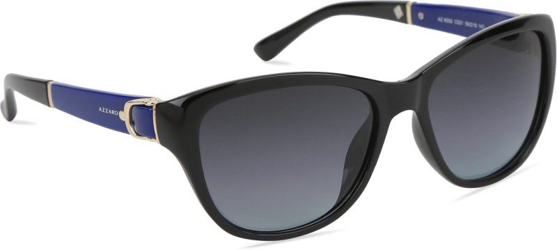 Polarized, UV Protection Cat-eye Sunglasses (56)  (For Women, Black)