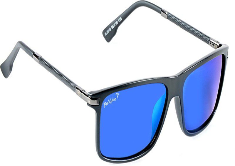 Polarized Rectangular Sunglasses (56)  (For Boys & Girls, Blue)