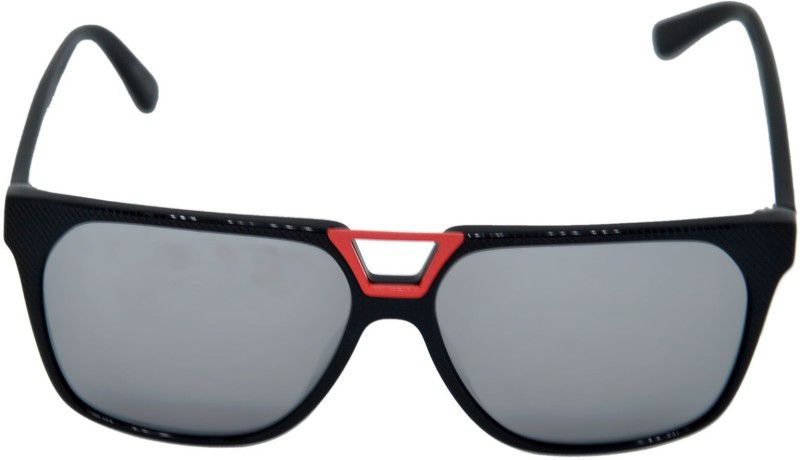 UV Protection Rectangular Sunglasses (57)  (For Men & Women, Silver)