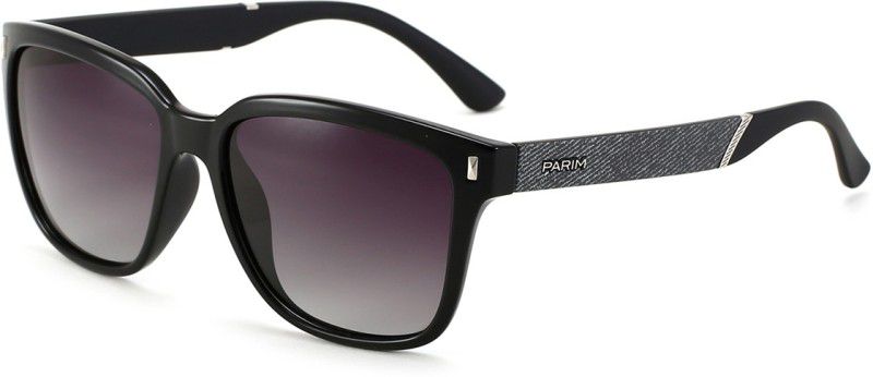 Polarized, UV Protection, Gradient Rectangular Sunglasses (59)  (For Men & Women, Grey)