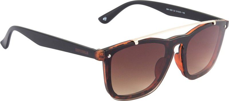 Gradient Rectangular Sunglasses (58)  (For Men & Women, Brown)