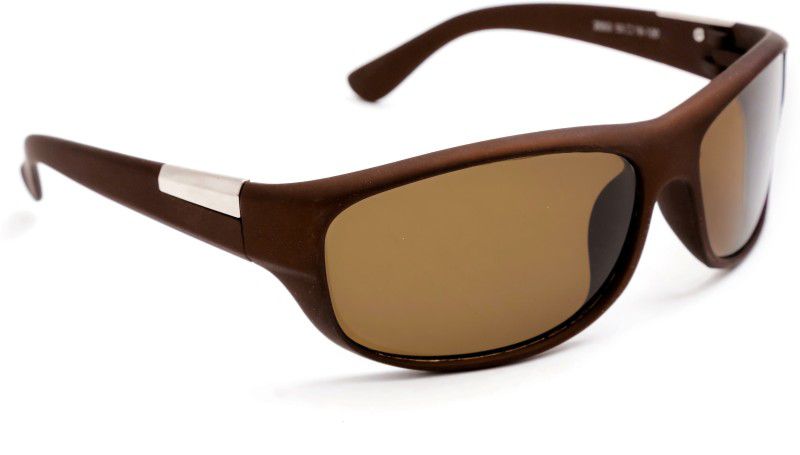 UV Protection Sports, Wrap-around Sunglasses (Free Size)  (For Men & Women, Brown)