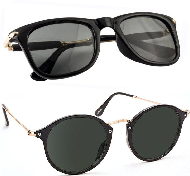 Mirrored, UV Protection Cat-eye, Wayfarer Sunglasses (53)  (For Men & Women, Black)